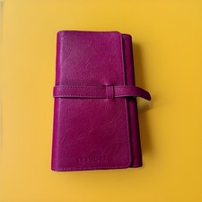sephora brush Organizer Burgundy Leather Trifold