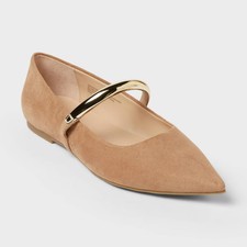 Women  s Cassidee Metal Mary Jane Flats with Memory Foam Insole   A
