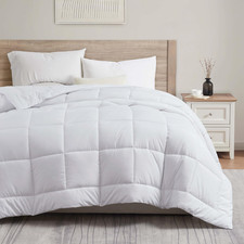 Full Size Comforter White Quilted All Season Duvet Insert Bedding