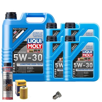 Motoröl 5W30 LIQUI MOLY 9L+HENGST Ölfilter+Ölschlammspülung+Ölablassschraube