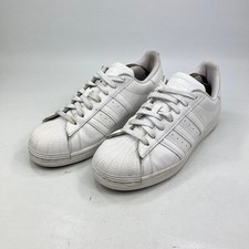 Scarpe da ginnastica Adidas Superstar da uomo in pelle bianca UK 7,5 stringate casual