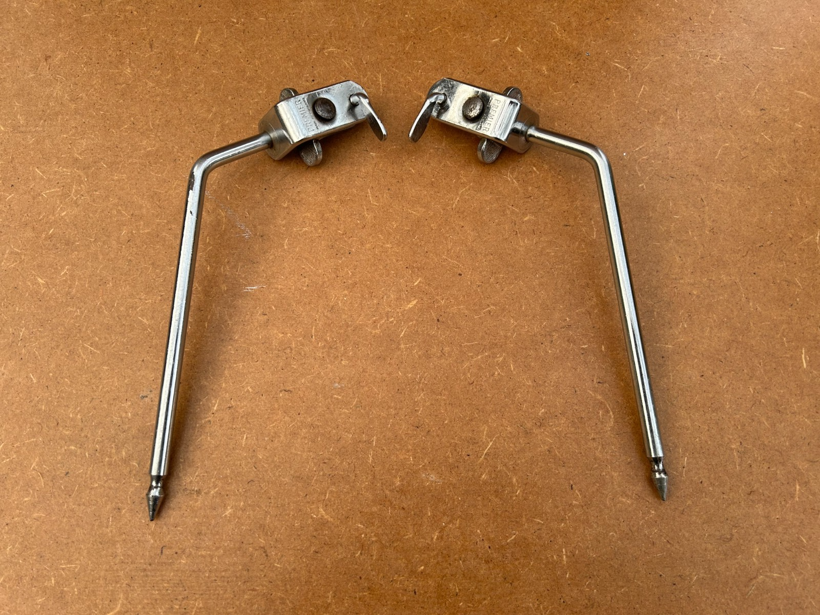 Premier New Era Clamp on Hoop Mounted Bass Drum Spurs/Legs Made in England photo 1