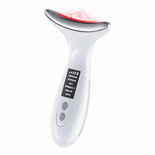 7-Color LED Light Therapy Face  Neck Massager Heated Rechargeable 4-Setting
