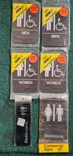 lot of 6 Men  Women Restroom Sign ADA Braille 9" x 6"  9 x 3
