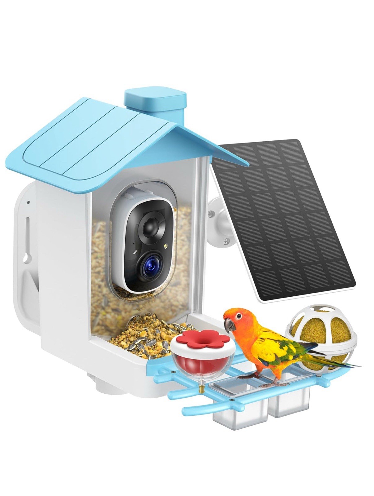 New Open Box-HARYMOR Bird Feeder Camera AI Identify Bird Species Solar Panel Sma