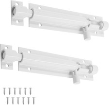 2 PCS 4 Inch Barrel Bolt Latch White Door Latch Hardware, Small Slide Latch Lock
