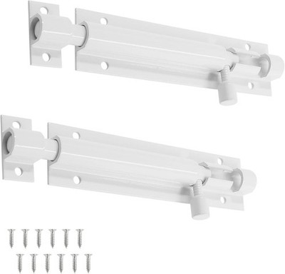2 PCS 4 Inch Barrel Bolt Latch White Door Latch Hardware, Small Slide Latch Lock