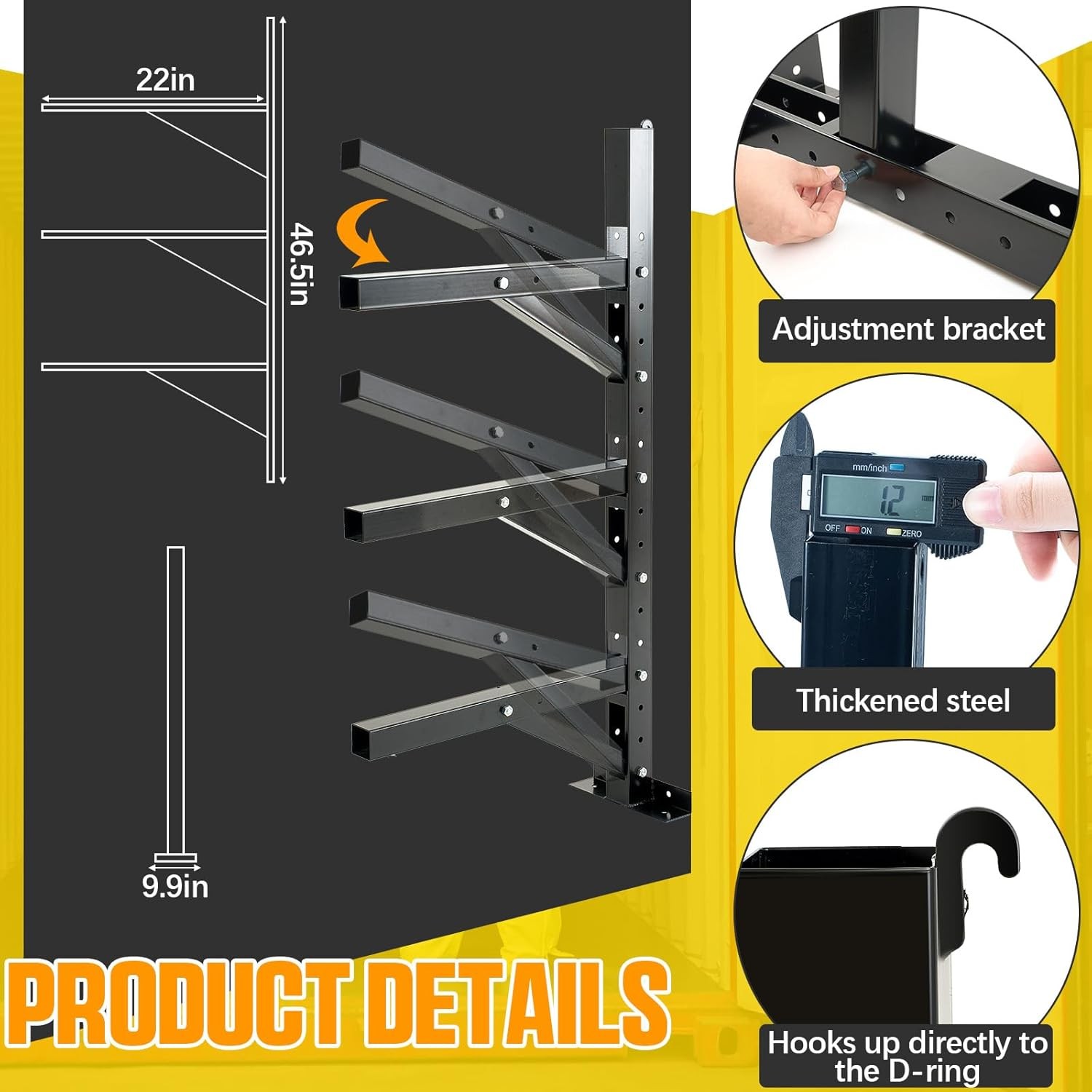 2 Pack Shipping Container Shelving Accessories Adjustable Heavy black, gray 