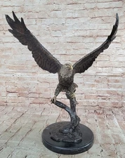 Statue Sculpture Eagle Bird Wildlife Art Deco Style Art Nouveau Style Bronze