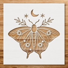 Celestial Butterfly Floral Wall Art Reusable Plastic Stencil - StencilAir