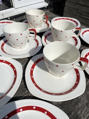 MIDWINTER STYLECRAFT RED DOMINO TEESERVICE TRIOS - JESSIE TATE - VARIANTE 50er