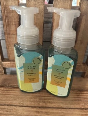 Bath & Body Works BLENDS White Tea & Sage Pineapple Mango Foaming Hand Soap X2