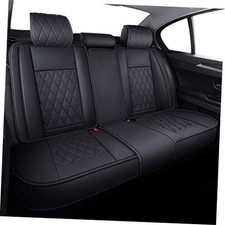 Rear Black Seat Covers Waterproof Leather Split Bench 60/40 Rear Seat/Black