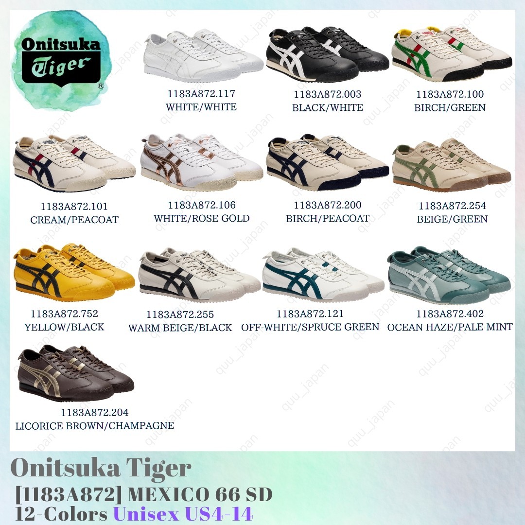 Onitsuka Tiger MEXICO 66 SD 1183A872 12-Colors Unisex US4-14 NEW