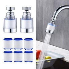 2-Pcs Sink Water Faucet Filter,360 Degree Rotating Faucet Filter Water Filter Pu