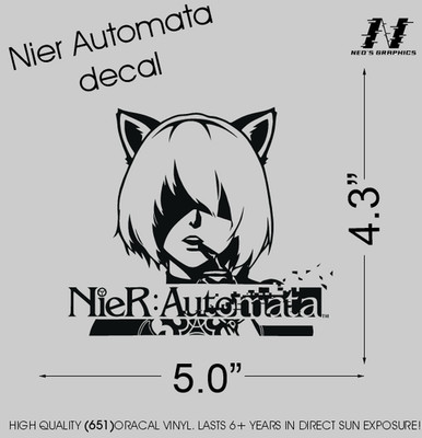 Nier Automata 2b Anime Game Kawaii Decal Sticker Ear Car Vinyl Laptop Cool Game