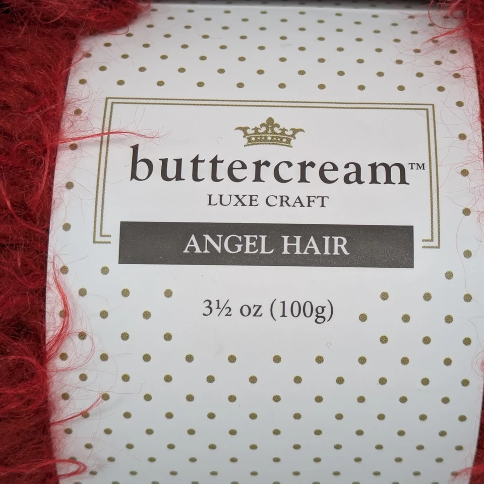 Buttercream Luxe Craft Angel Hair Yarn RED BCAH-11 Lot 4391 (2) 5 Bulky 3.5oz - Image 4 of 4