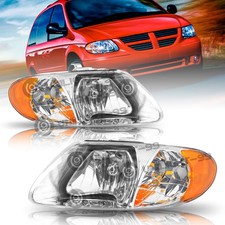 Pair Headlights For 2001-2007 Dodge Grand Caravan 01-04 Chrysler Town Country
