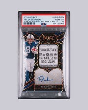 2025 PANINI SELECT JUMBO ROOKIE SIGNATURE SWATCHES #JRS-TWN TYLER WARREN 1/1 TAG
