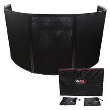 ProX XF-LUNA BLK 5 Panel Curved DJ Frontboard Facade w Black  White Scrim