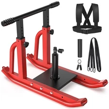 Weight Sled, Heavy-Duty Push Pull Sled, Adjustable Height Handle, Workout Fit...