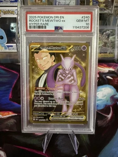 Team Rockets Mewtwo ex PSA 10 English Pokemon Card 240 Destined Rivals Gold 2025