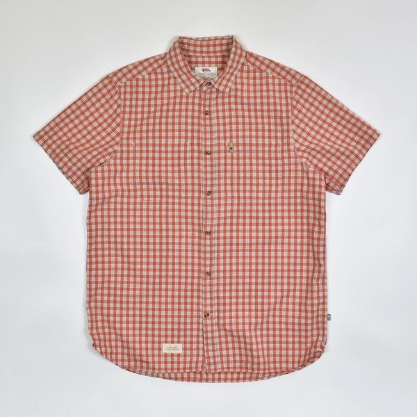 Men Fjällräven Shirt Red Cotton 40 /L / 48