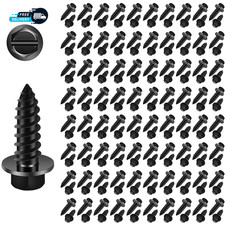100 Pcs Black License Plate Mounting Screws for Car Dealers 14 X 3 4 Slotted