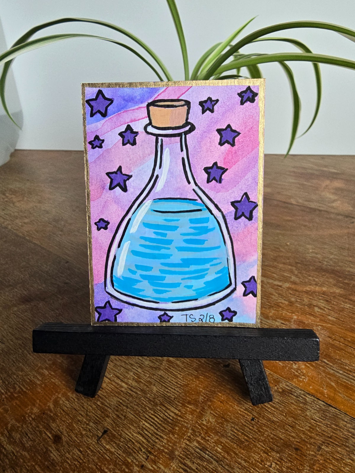ACEO Original potion bottle whimsical fantasy painting