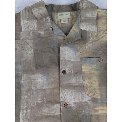 Joseph & Feiss Mens XL Silk Tropical Print Short Sleeve Button Up Shirt Grandpa