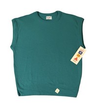 NWT Vintage 1980s "Working Girl" women's teal sweater vest deadstock MINTY