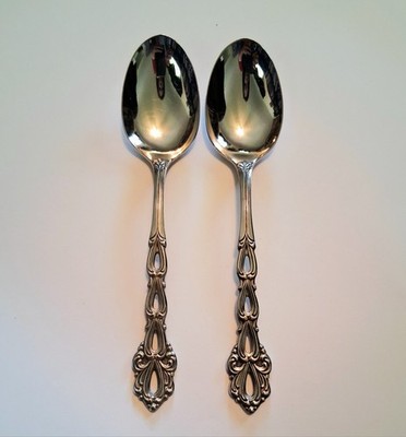 (2) Oneida Community CHANDELIER  Stainless Place Oval Soup Spoons~Free Shipping