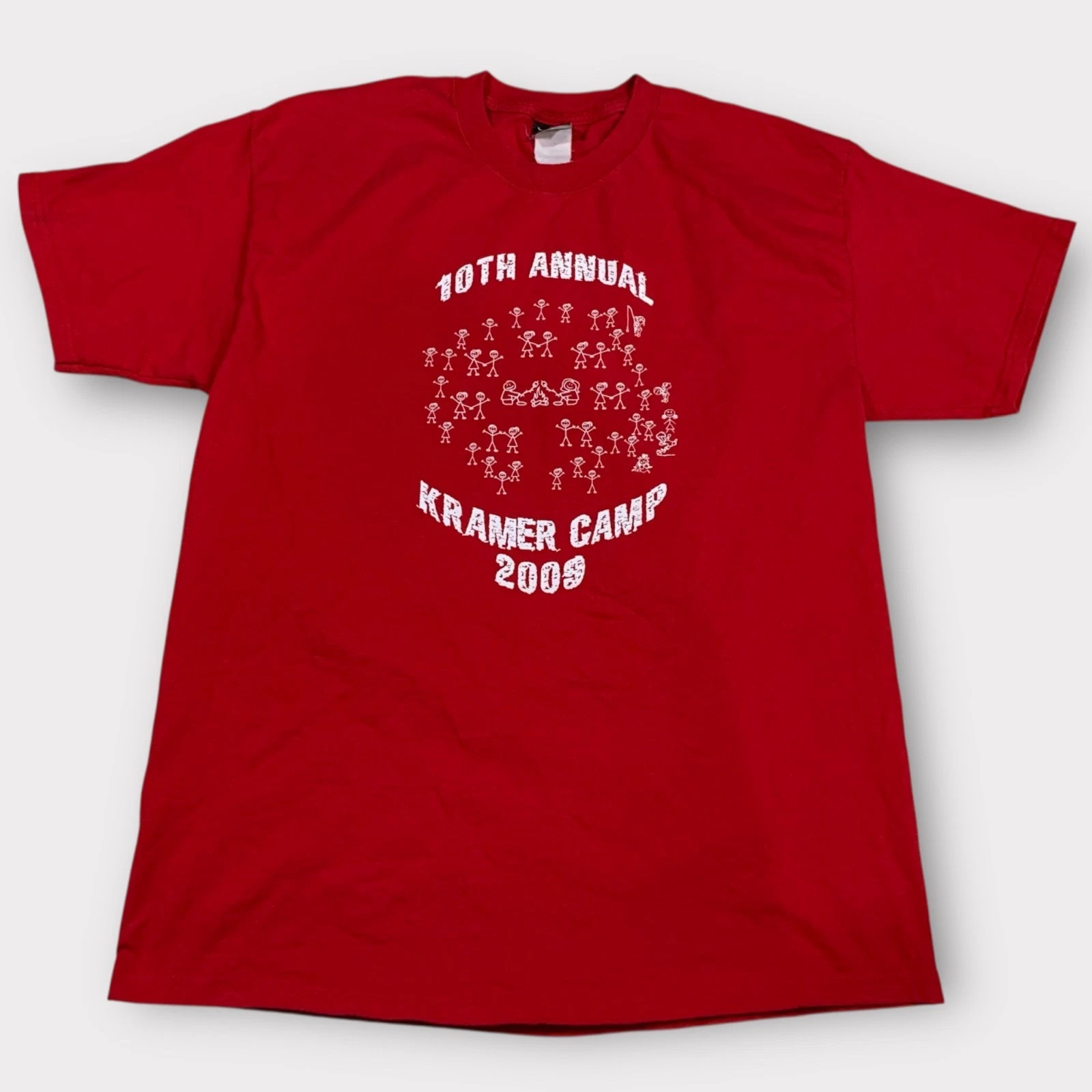Vintage 10th Annual Kramer Camp T-Shirt Size L, Color Red Cotton Blend