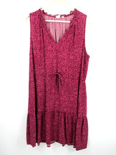 GAP Midi Shift Summer Dress Women Large Red Floral Cottage Core Bohemian Prairie