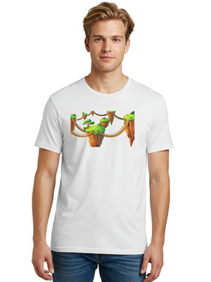 Bridges-Between-Cliffs Mens Graphic Tee, 100% Cotton, Casual Summer Wear