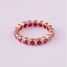 Ruby Full Eternity Band Stacking Ring in 14K Yellow Gold Over Freely...