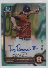 2022 Bowman Draft Chrome Pick Aqua Lava Refractor Trey Dombroski III Auto 1j91