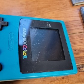 Nintendo Game Boy Color Teal Game Lot Donkey Kong Country Tony Hawk 3 Rugrats +