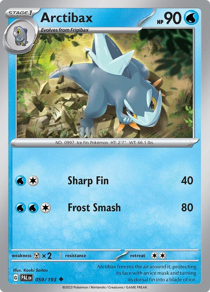 Arctibax #059/193 Sv02 Paldea Evolved Uncommon Reverse Holo Pokemon TCG NM