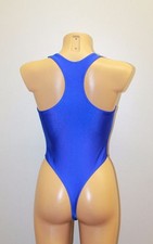 Women Thong One-piece Leotard 202-03 Racerback Royal Blue Spandex Size L
