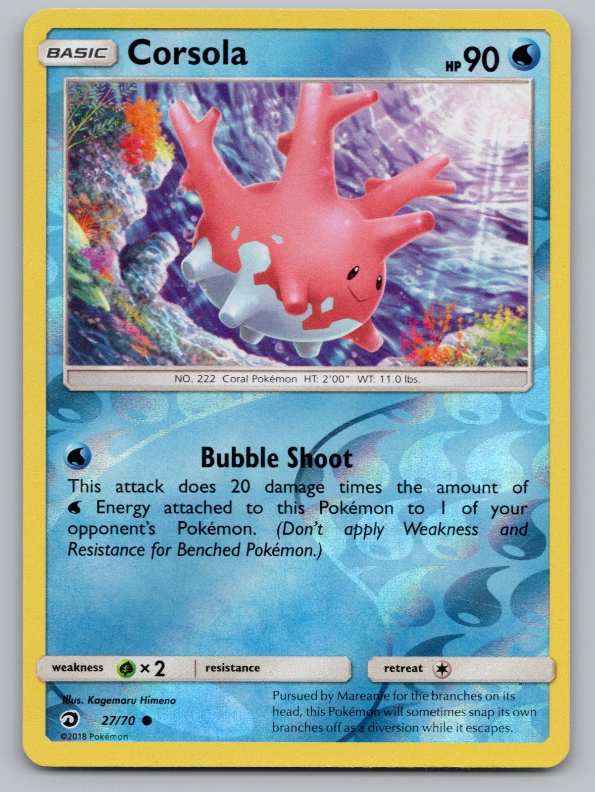 Corsola 27/70 Common Dragon Majesty Pokemon Reverse Holo LP