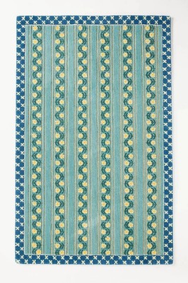 Floral Striped Rug Hand-Tufted Rug Cut-Loop Rug Aesthetics Anthropologie Rugs