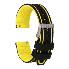 Silicone Watch Bands 20mm Soft Quick Release Watch Bands, Black Yellow