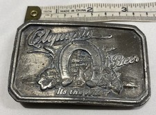 Olympia Beer It s The Water Limited Edition Vintage Brass Pewter Belt Buckle
