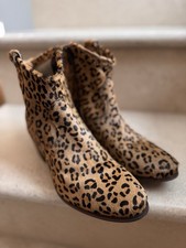 ❤️*** GIO STIEFELETTEN LEO ANIMAL ECHT FELL LEDER 38 39 ***❤️