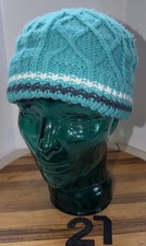 COLUMBIA BLUE KNIT BEANIE, fleece lining. Child Size. Gently Preowned. VGC. 27