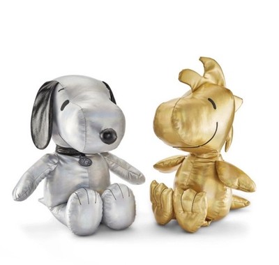 Peanuts 75th Anniversary Plush Kohls Cares Silver Gold Snoopy