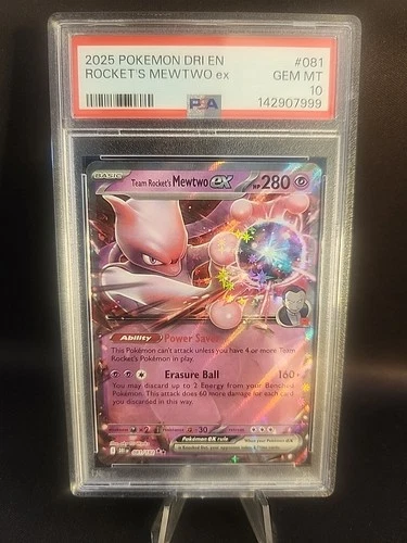 2025 Pokemon Destined Rivals Team Rocket's Mewtwo ex 081 PSA 10 Gem Mint