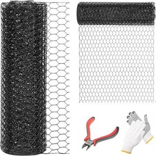 1/2 Inch Black Wire Mesh Roll - 12'' x 50' Chicken Wire Fence, 20 Gauge Hardw...