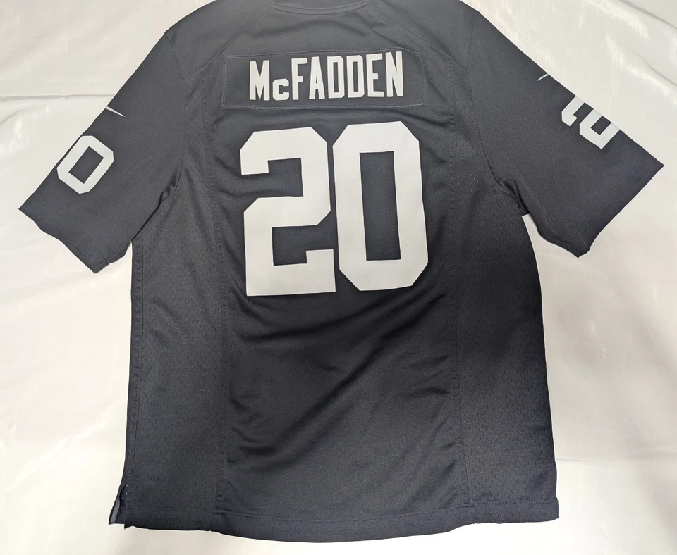 Camiseta Nike Darren McFadden #20 Oakland Raiders NFL para hombre grande en el campo negra Foto 2 de 4